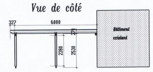 Couvert garage en bois sur chevrons (plan)