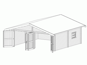 Garage en bois Ã&nbsp; deux portes